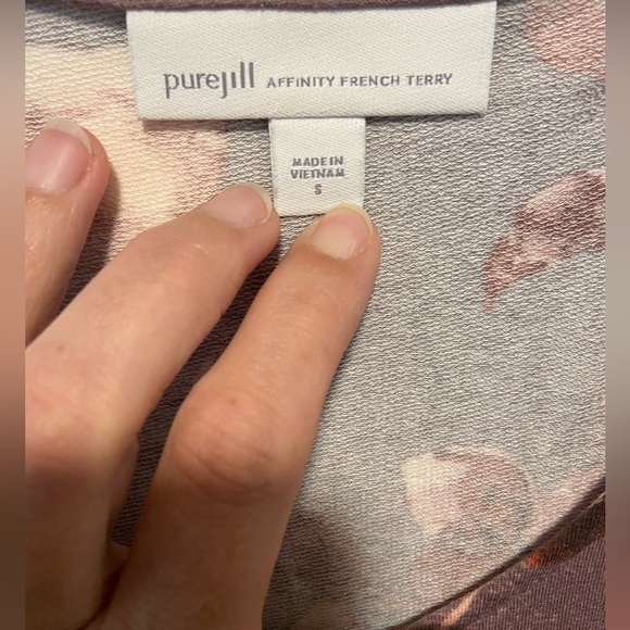 Purejill Women’s Affinity French Terry Floral Midi Shirt Dress Small - Picture 2 of 10